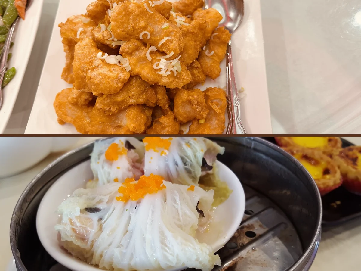 Steamed dumplings served in a Cantonese restaurant.