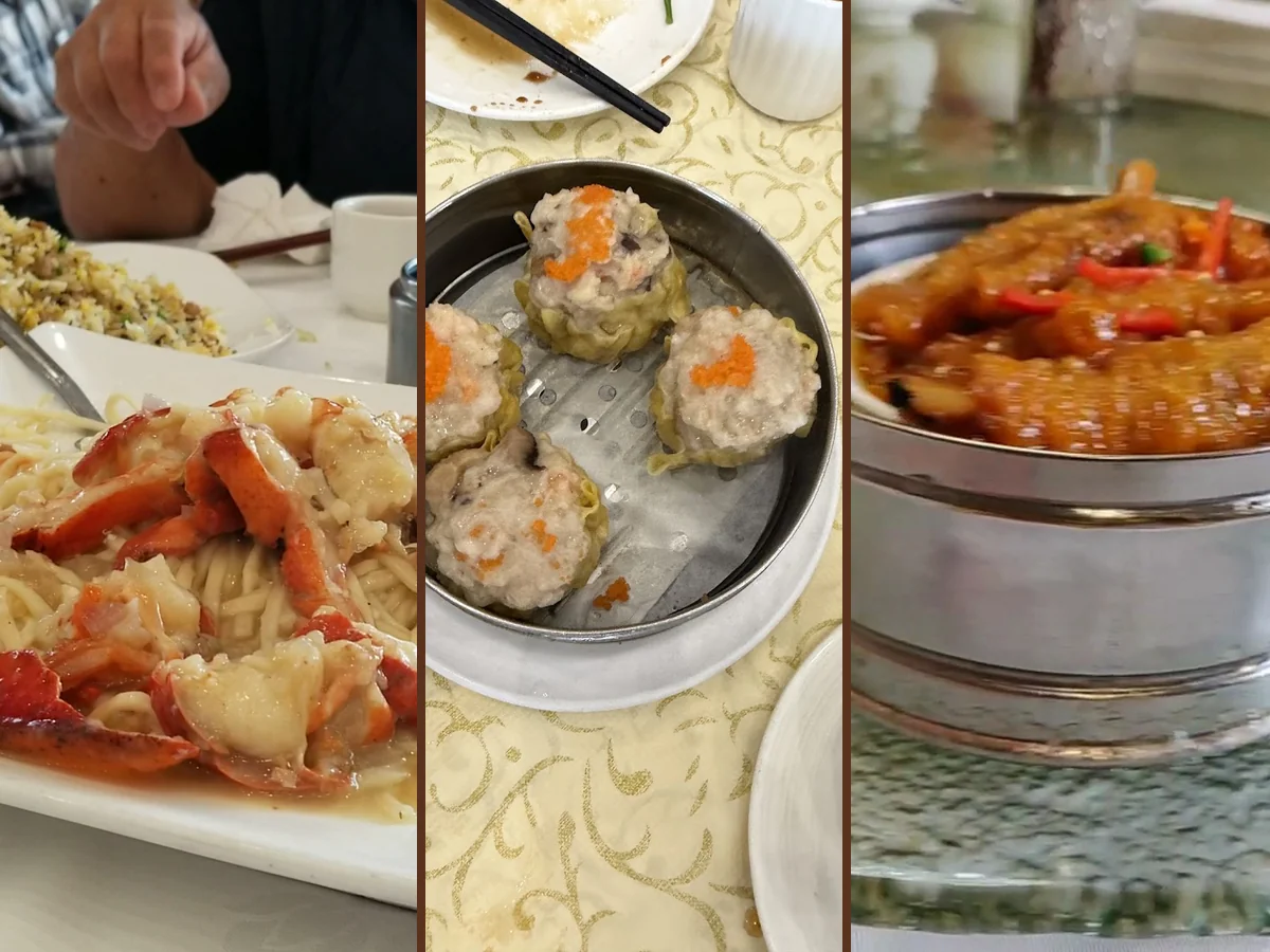 Steamed dumplings served in a Cantonese restaurant.